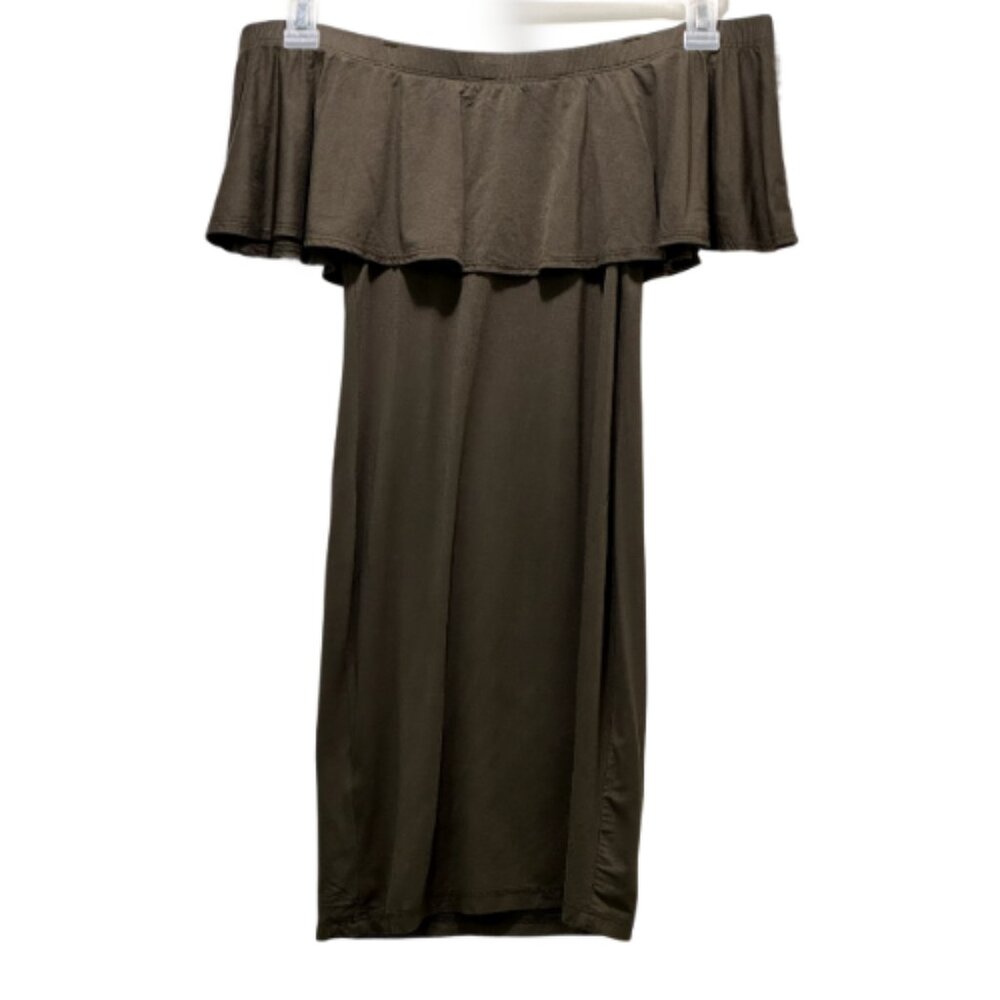 Hunter Green Off The Shoulder Dress Size S